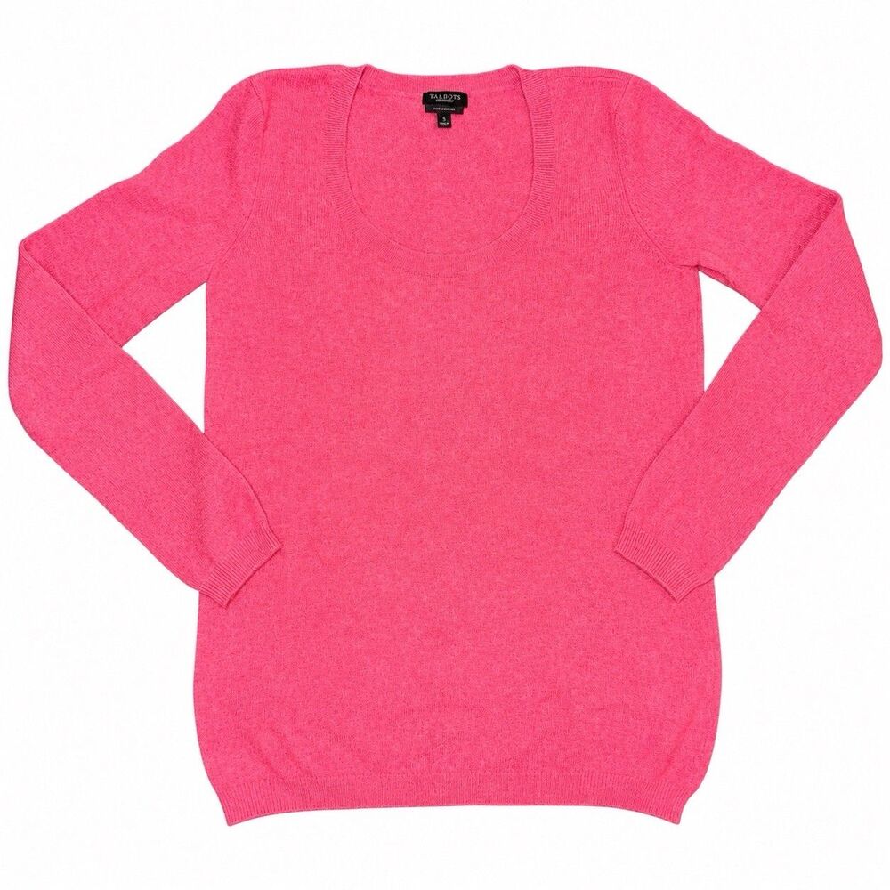 Talbots Pure Cashmere Sweater Womens S Pink Scoop Neck Pullover Soft Knit - Picture 3 of 6